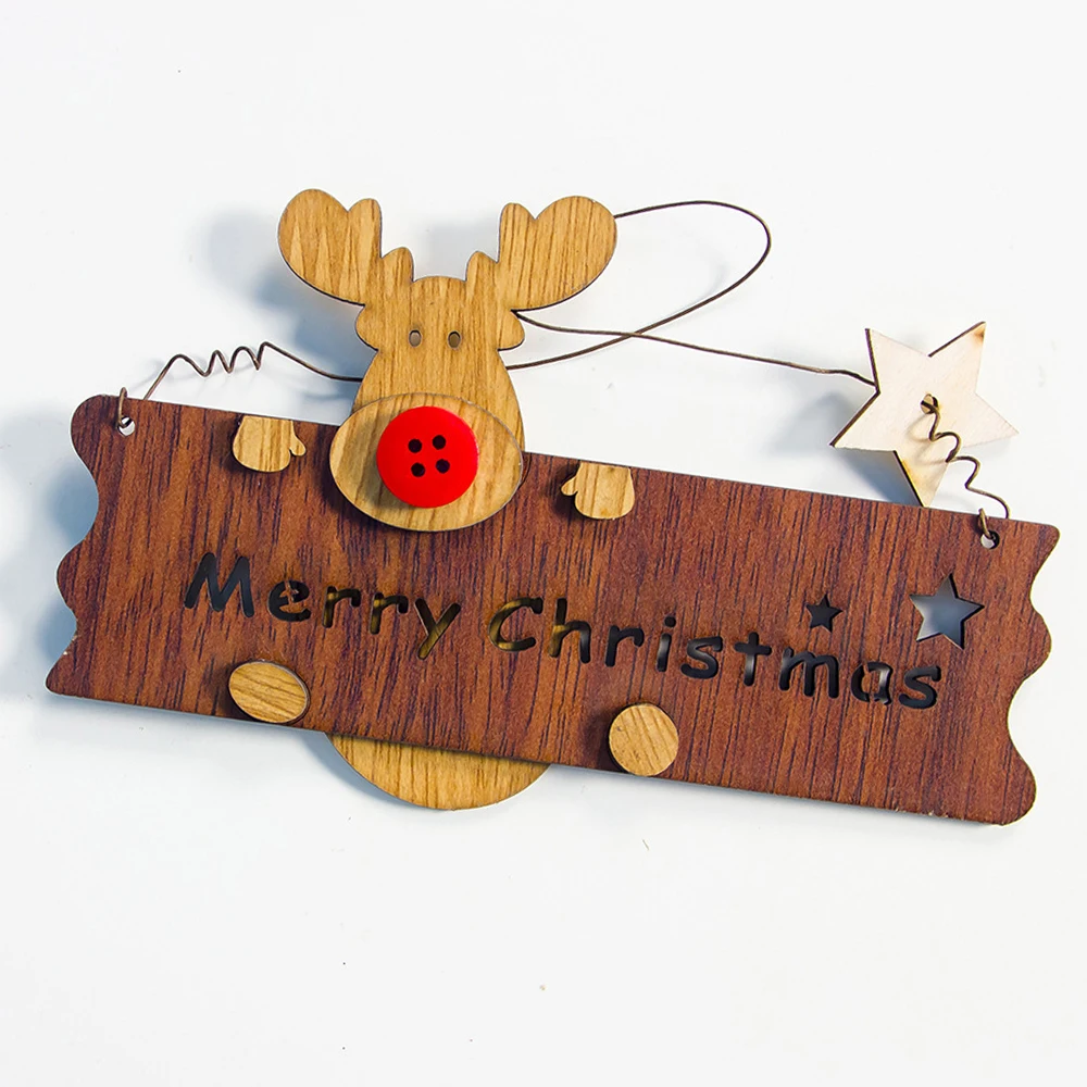 Счастливого Рождества деревянный вырез стиль Рождество Лось письмо список