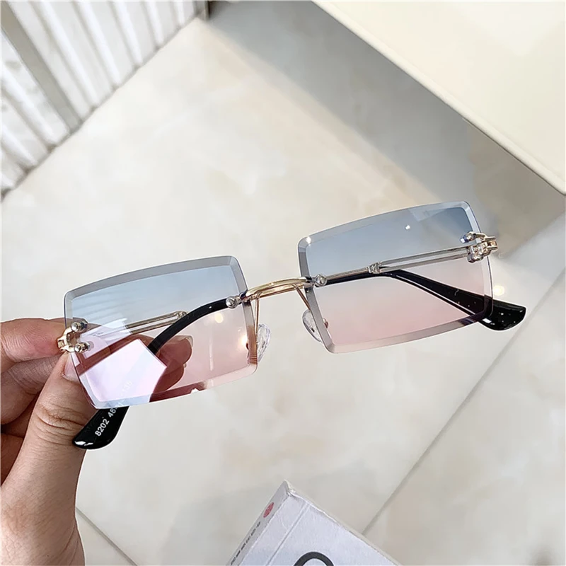 Солнцезащитные очки женские прямоугольные роскошные брендовые винтажные с