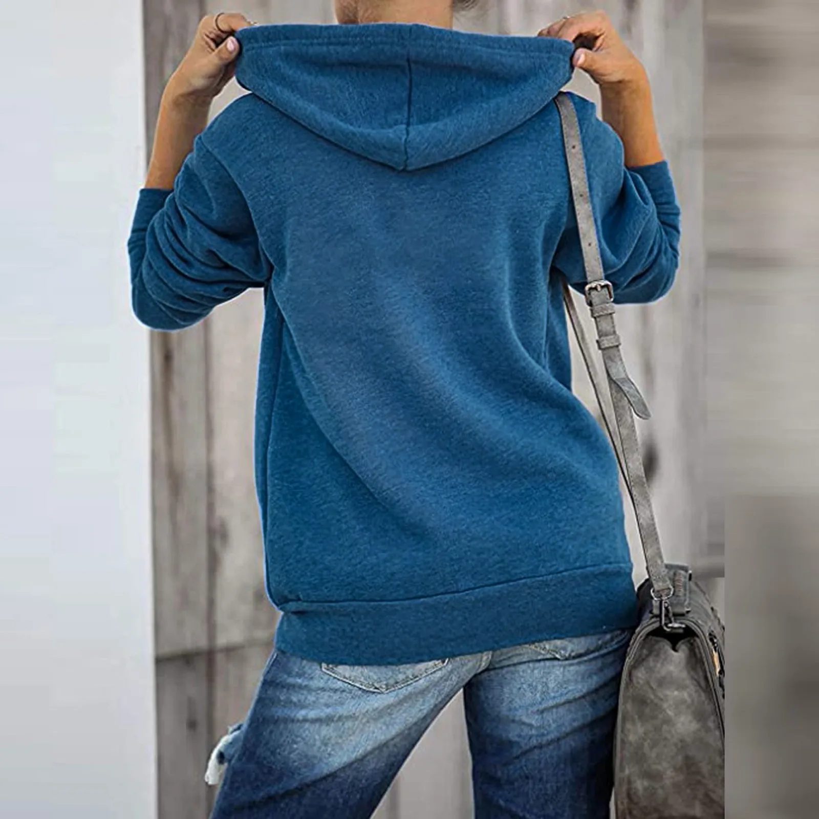 Womens Hoodie Full Zip Long Sleeve Lightweight Sweatshirts Pockets Jacket Coat Streetwear Women Oversized Hoodies Sudaderas