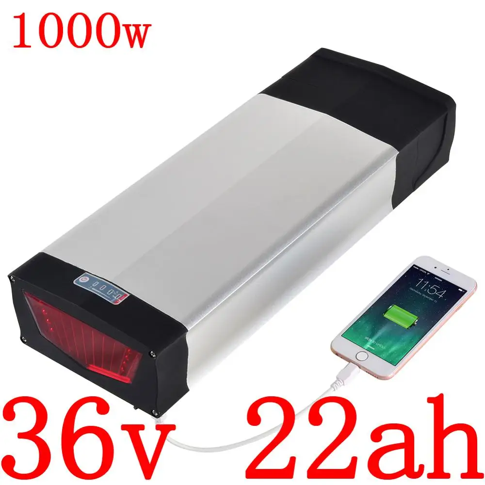 

36V 500W 1000W Rear Rack Battery 36v 22ah electric bicycle battery 36V 15AH 20AH 22AH lithium electric Scooter battery free duty