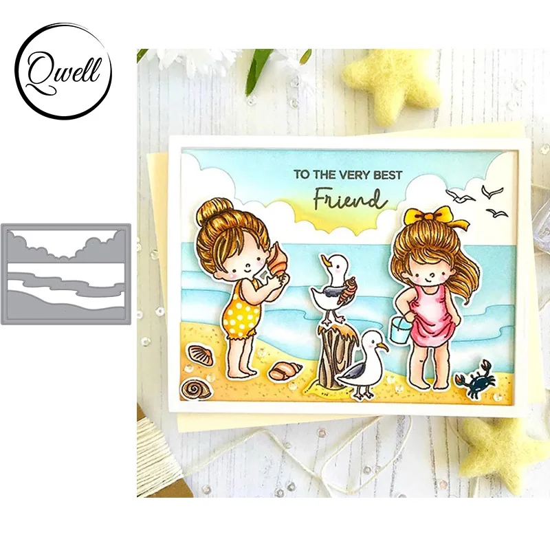 

QWELL Beach Wave Cloud Metal Cutting Dies for Scrapbooking and Card Making Paper Embossing Craft New 2019 die cuts