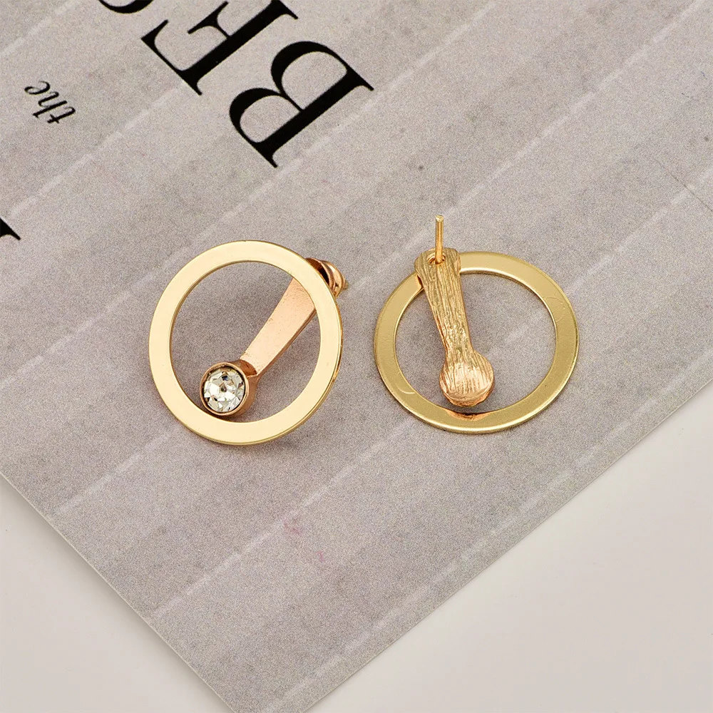 

New Simple Design Elegance Crystal Rhinestone Round Circle Crystal Stud Earrings For Women Fashion Jewelry Wholesale