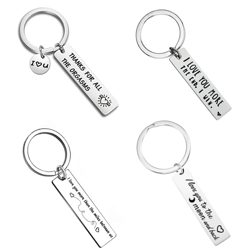 

Funny Keychain Gift for Him Her I Love You More The End I Win Sentimental BFF Girlfriend Boyfriend Husband Wife Couple Key Ring