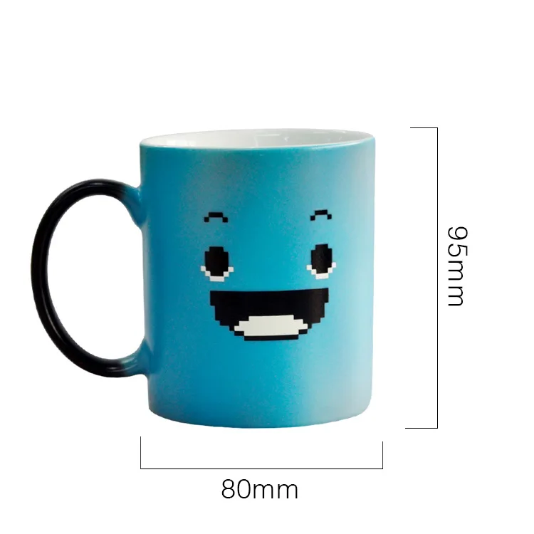 

New Arrive Smile Magic Mug 320ml Color Changing Cup Coffee Tea Milk Handle Cup Novelty Gifts