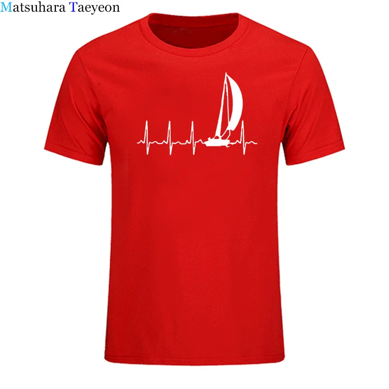 

Sailing T Shirt Men SAILING IN A HEARTBEAT T-Shirt Summer Graphic Tee Shirt Cute 100 Cotton Short Sleeve Mens Tshirt