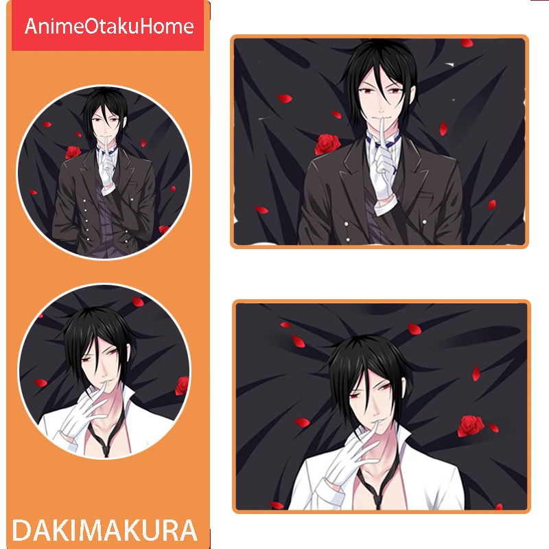 

Anime Manga Black Butler Sebastian·Michaelis Throw Pillow Cover Hugging Body Pillowcase Otaku Bedding Dakimakura Pillow Case