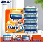 Бритвенные лезвия Gillette Fusion для мужчин, 4 шт.лот, превосходное бритье, 5 слоев, совместимы с Gillette Fusion, для ухода за лицом или Mache 3