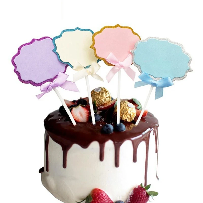 

5/10pcs Happy Birthday Cupcake Topper Blank Can Write Paper Cake Flags Cake Decorating For Anniversary Birthday Party Supplies
