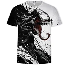 Летняя модная футболка, красивая дышащая удобная хлопковая футболка с коротким рукавом и 3D-принтом в виде паука, с круглым вырезом