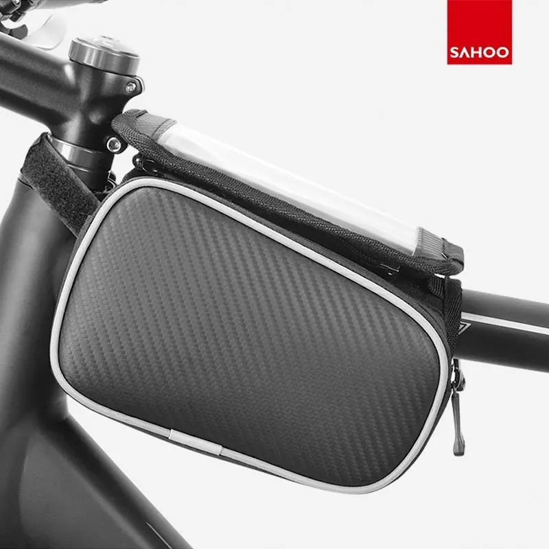 Bicycle Top Frame Bag 5.7 inch Smart Phone Pouch Touch Screen MTB Road Cross Rail Beam Upper Tube Pannier Cycling Saddle Pack | Спорт и