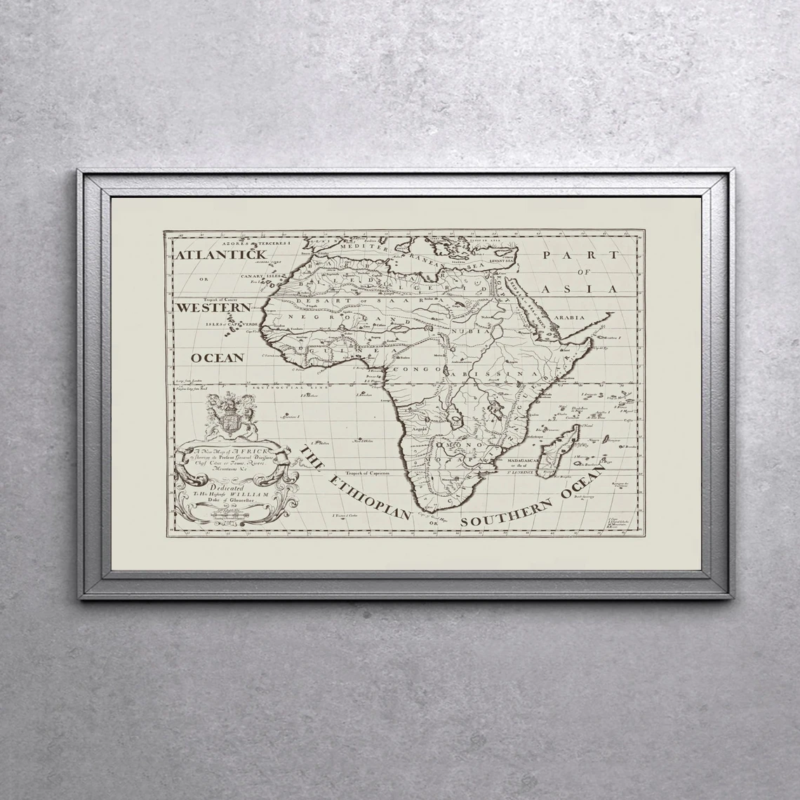 

Decorative Poster - ANTIQUE AFRICA MAP - Map of Africa, Vintage African Map, Antique Home Decor, Antique Map Wall Art