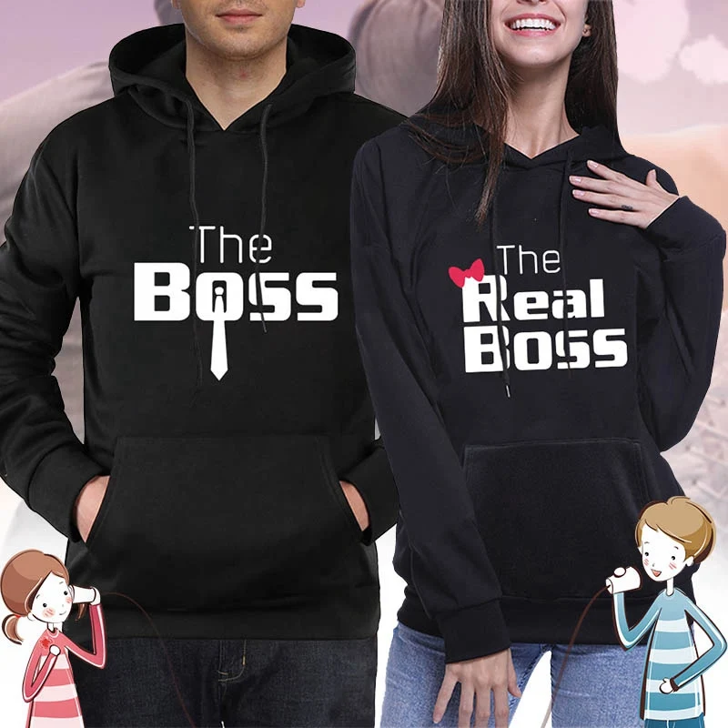 The Boss The Real Boss толстовки для пар для женщин и мужчин свитшот с надписью для влюбленных пары худи пуловеры в стиле кэжуал подарок