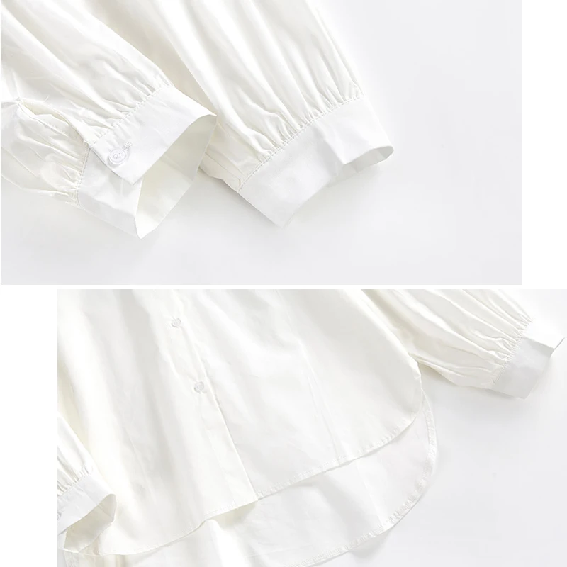 

White Shirts Womens Large Size 4XL Loose Simple Office Lady All-match Long Sleeve Leisure Basic Tops Trendy Korean Style Baggy