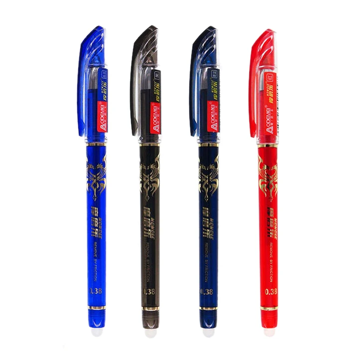

2+50Pcs/Set 0.5mm Blue Black Ink Gel Pen Erasable Refill Rod Erasable Pen Washable Handle School Writing Stationery Gel Ink Pen