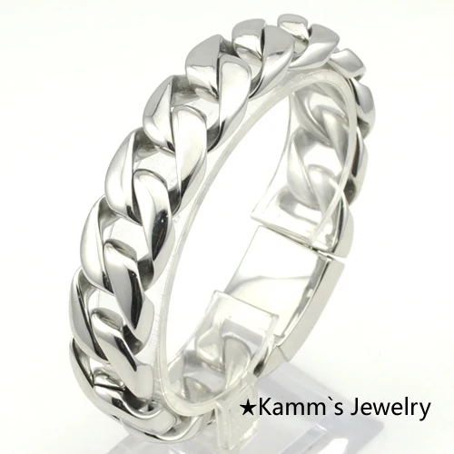 

AMUMIU модный большой браслет из нержавеющей стали высокого качества для мужчин 24 см * 17 мм KB684