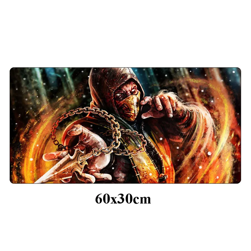 Красный Большой игровой коврик для мыши mutal Kombat 60x30 см, запирающийся край, нескользящий компьютер, геймер, клавиатура для ноутбука, аксессуары для ноутбуков - Цвет: Красный