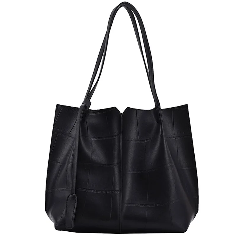 

Design Retro Large-capacity Female Bag Autumn/winter New Fashion Shoulder Bag High-quality Tote Bag Bucket Bag Width: 35cm