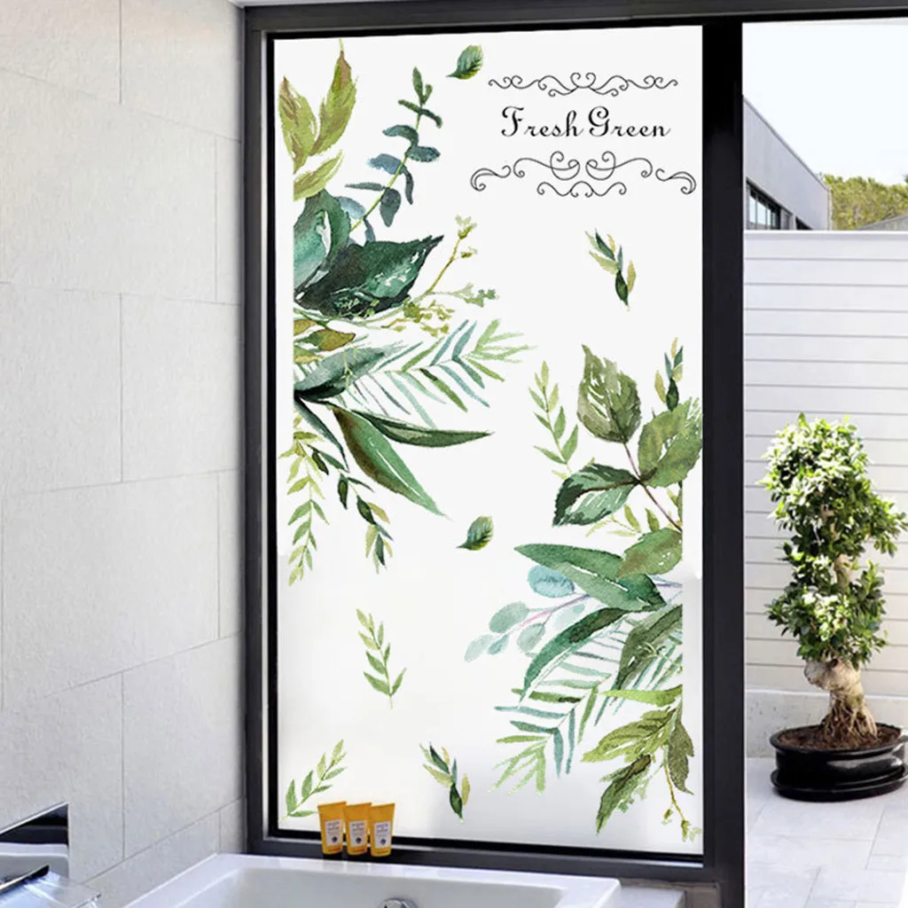 Настенная Наклейка в стиле рустикального стиля с зелеными листьями | Дом и сад