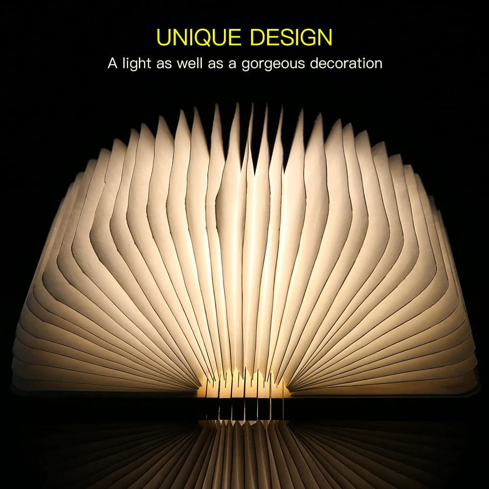 Портативный USB Перезаряжаемый светодиодный складной магнитный деревянный