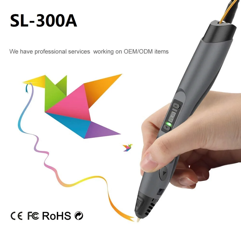 

KAIGE SL-300A 3D Printing Pen PLA/ABS/PCL Three Filament Accessible Intelligent Hot melt pen No Plugging Safe Gifts For Kids