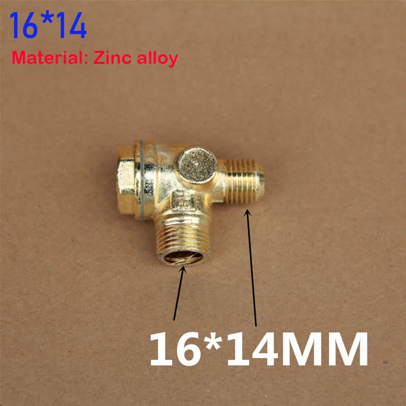 Обратный клапан с двумя портами из меди и цинкового сплава наружной резьбой 16 х14