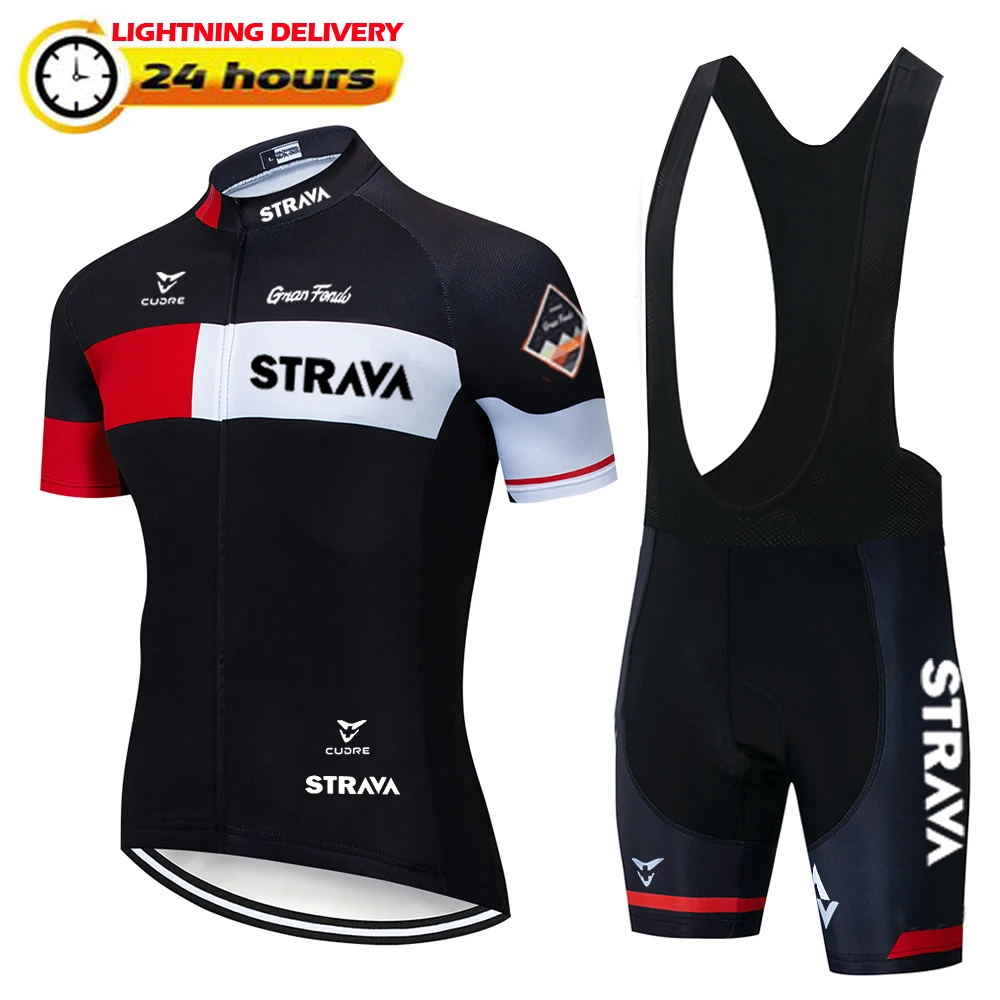 Мужская велосипедная команда STRAVA Pro дышащий комплект одежды для велоспорта