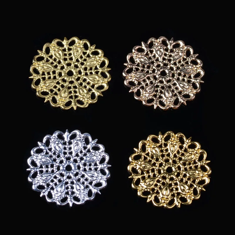 20 шт./лот 25 мм Ретро полые цветы коннекторы филигрань Шарм Для DIY ожерелье браслет