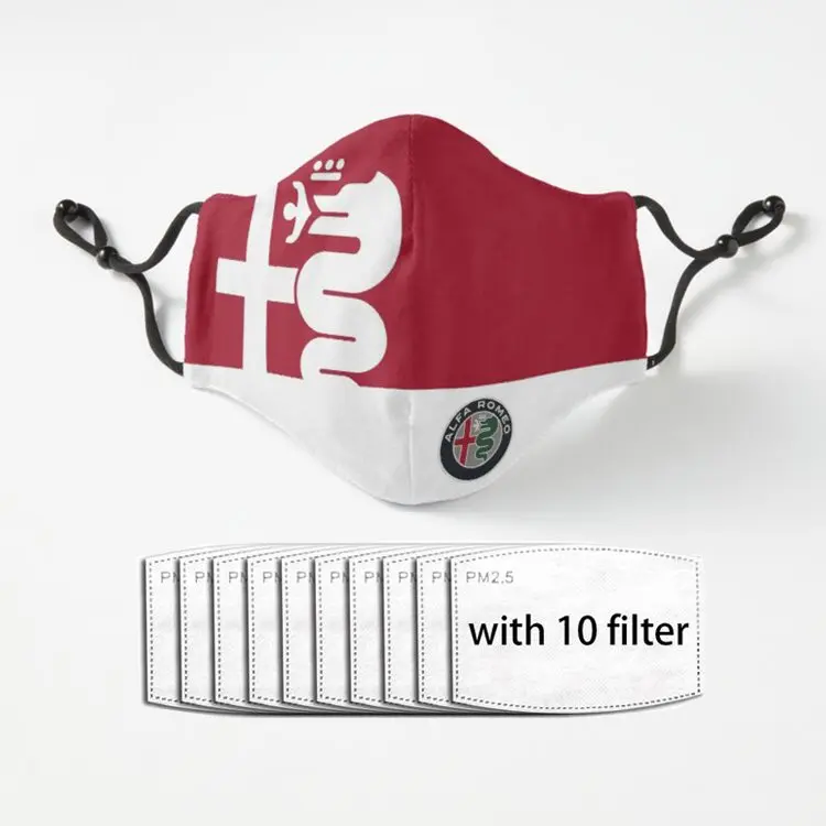 

Alfa Romeo Racing Design Adult Mouth Mask Men Women Anti Dust Face Mouth Mask Washable Reusable Breathable Mask