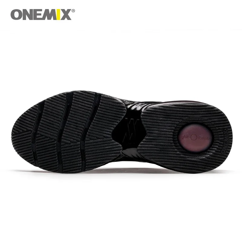 Черные кожаные кроссовки ONEMIX для мужчин и женщин на воздушной подушке