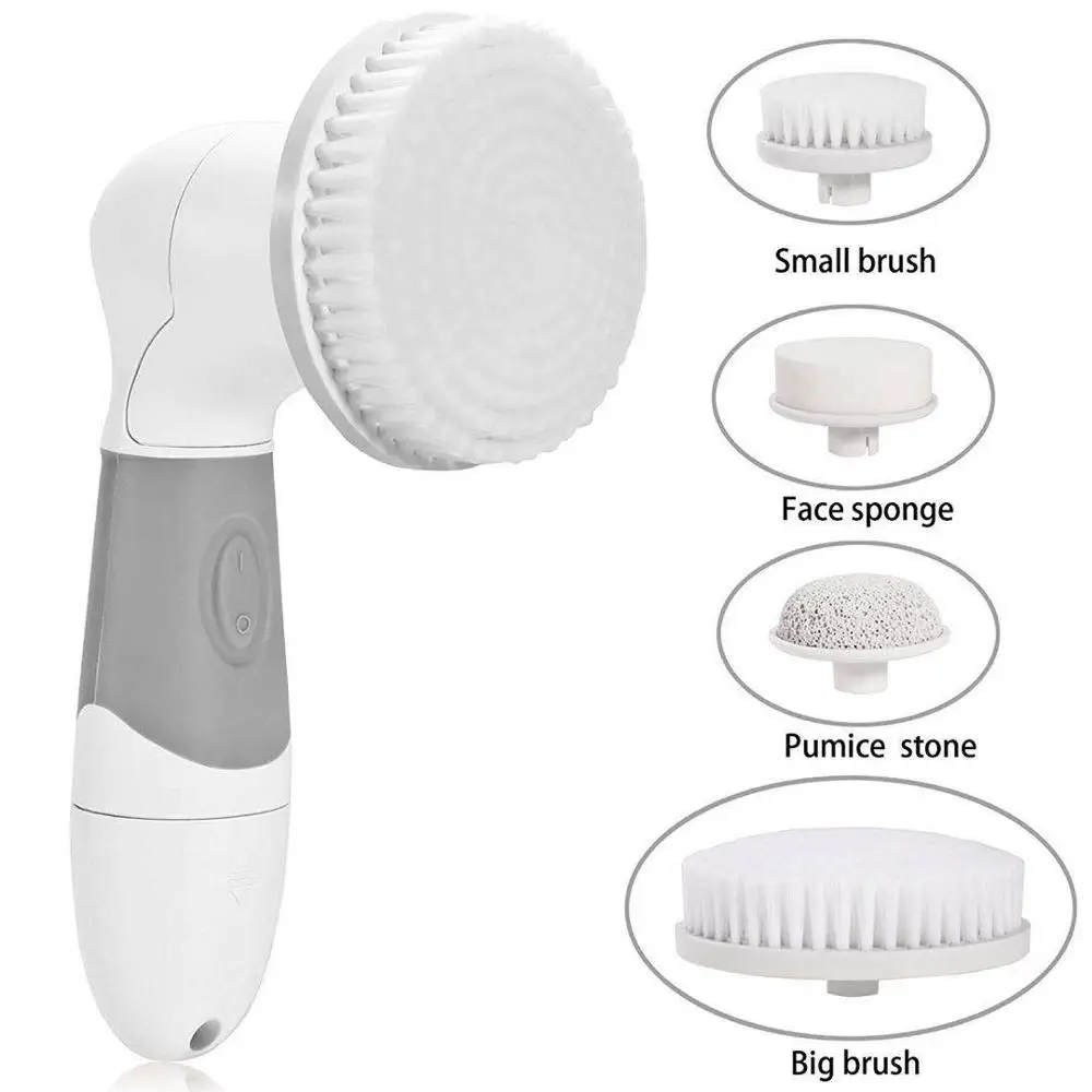 

New 4 In 1 Sonic Facial Cleansing Massage Replaceable Brush Head Waterproof Spin Electric Face Brush for Exfoliating Massage