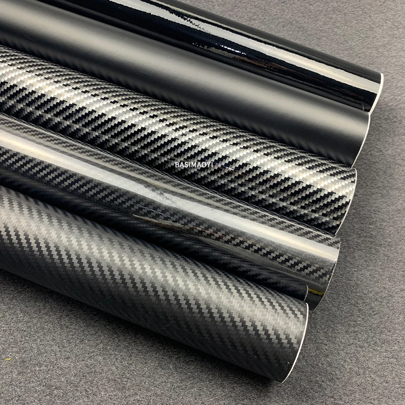 Пленка черная глянцевая виниловая из углеродного волокна наклейка