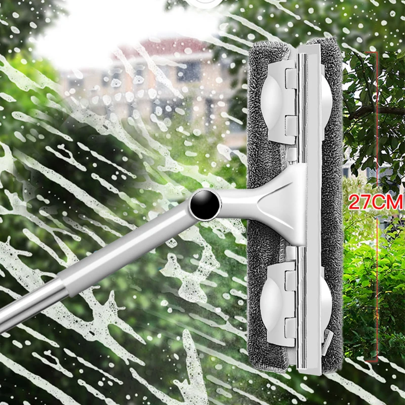 

Telescopic Glass Cleaning Brush Window Wiper Double-sided Magic 360 Rotating Head Long Handle Household Clean Cloth Tools Wiper