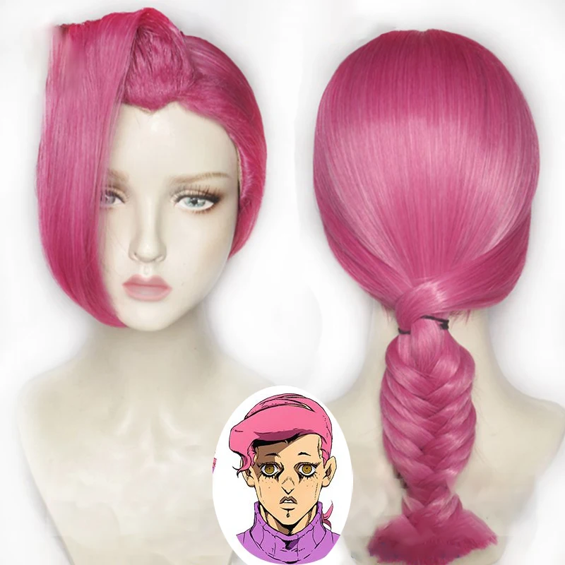 sexy cosplay Anime JoJo bizarre adventure Vinegar Doppio Wig Heat Resistant Cosplay Costume Hairwear Wigs + Wig Cap pirate costume women