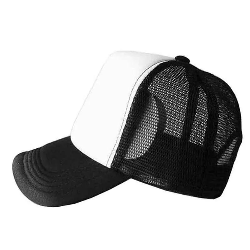Baseball 58-60cm Adjustable Black White Cotton Mesh Baseball Caps Men Women Unisex Hip Hop Hat Dad Hats Logo Custom images - 6