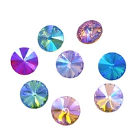 top sale ab color crystal glass sew on rhinestones round shape loose rhinestones diy nail art