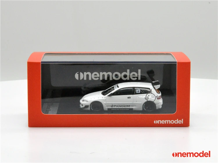 

One Model 1:64 Honda EG6 Rocket Bunny White/Red Diecast Model Car