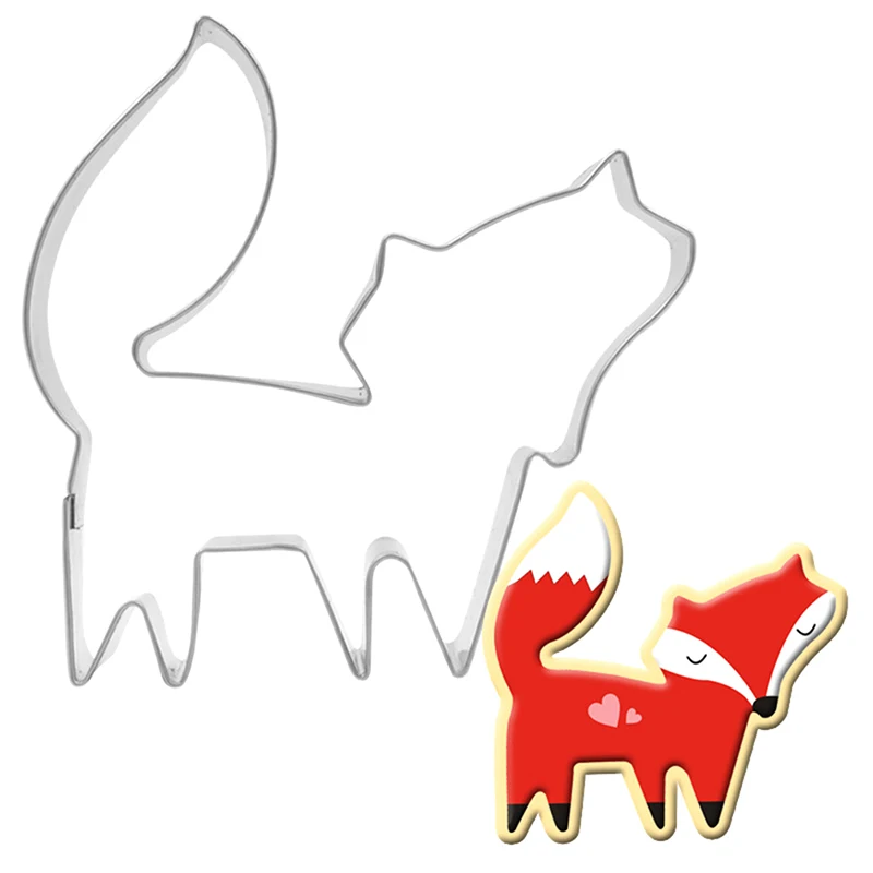 

1pc Stainless Steel fox Animal Cookie Cutter Cake Decoration Baking Mold Tools