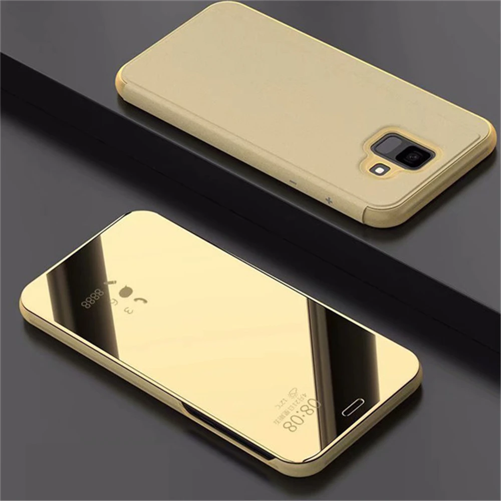 Роскошный зеркальный Чехол-книжка для Samsung Galaxy A6 A7 A8 A9 A12 A22 A32 A42 A52 A72 J5 J7 J4 J6 Plus J8 2018 |