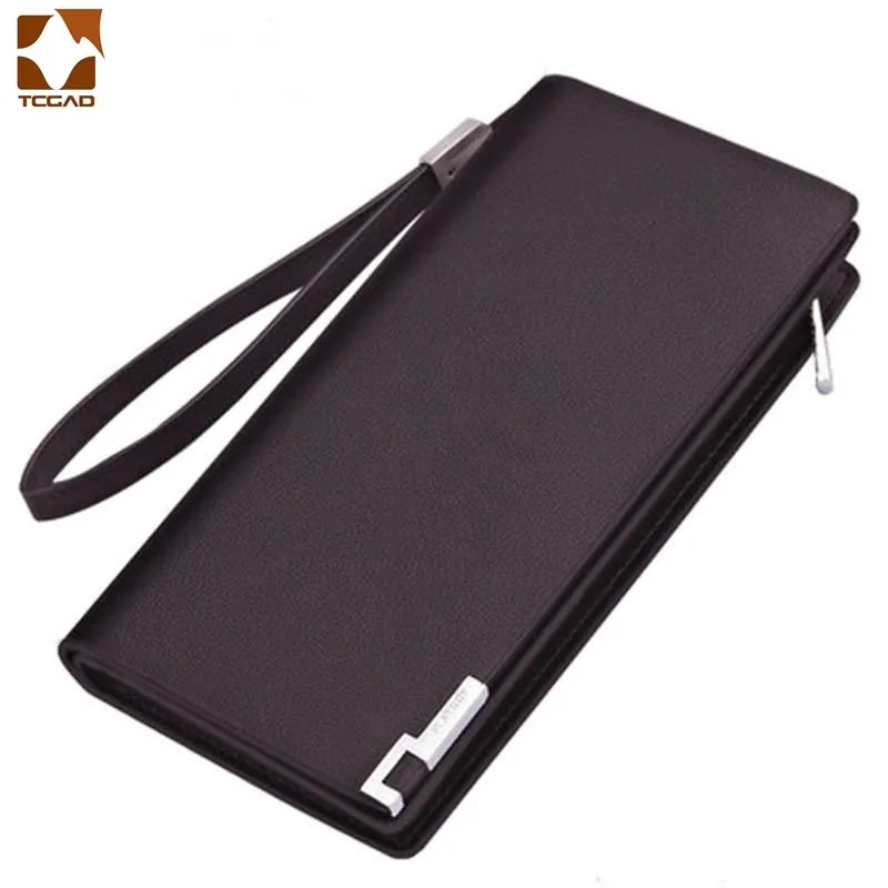 Мужские кошельки с ремешком на запястье кожаные бумажники карман для сотового