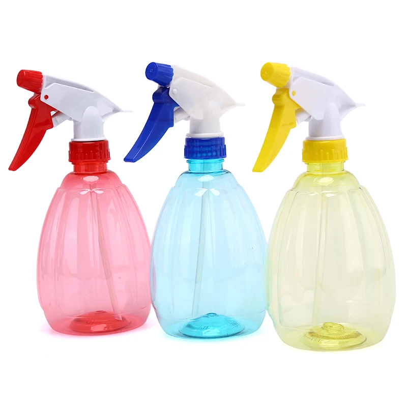 

500ml Transparent Plastic Empty Spray Bottle Hand Pressure Spray Water Kettle
