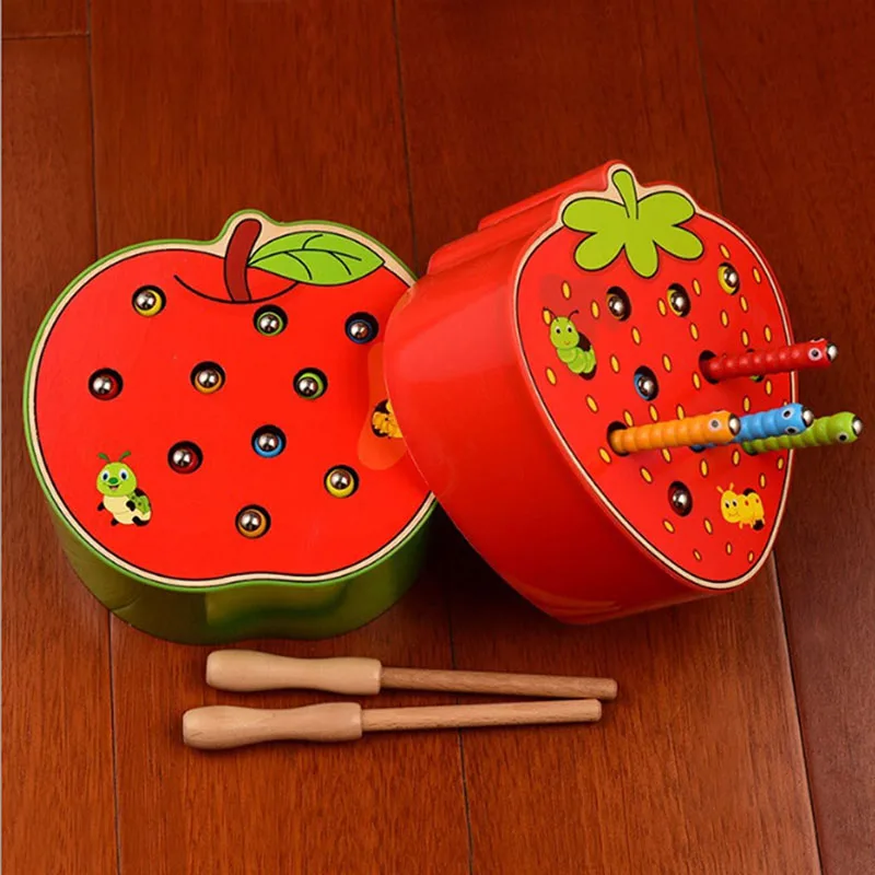 Детские деревянные игрушки Пазл поймать червей игра развивающая детская с