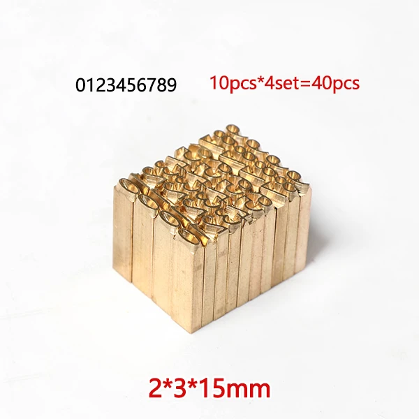 ZONESUN горячее тиснение букв термальная лента печать Алфавит шрифт для истечения срока кодового кода машина Дата Код Принтера - Цвет: 2x3x15mm Number set