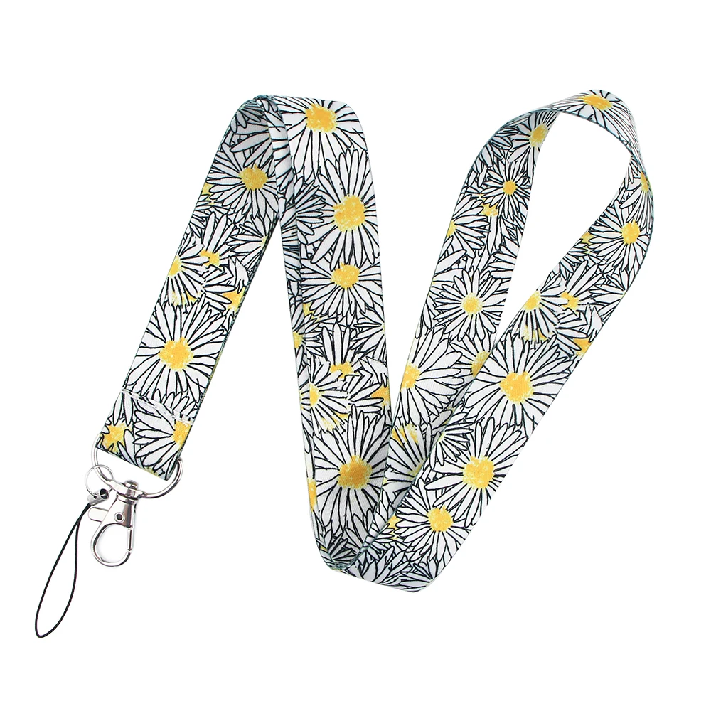 

YL326 Daisy Lanyard Keychain ID Badge Holders Mobile Phone Rope Key Lanyard Neck Straps Key Rings Accessories