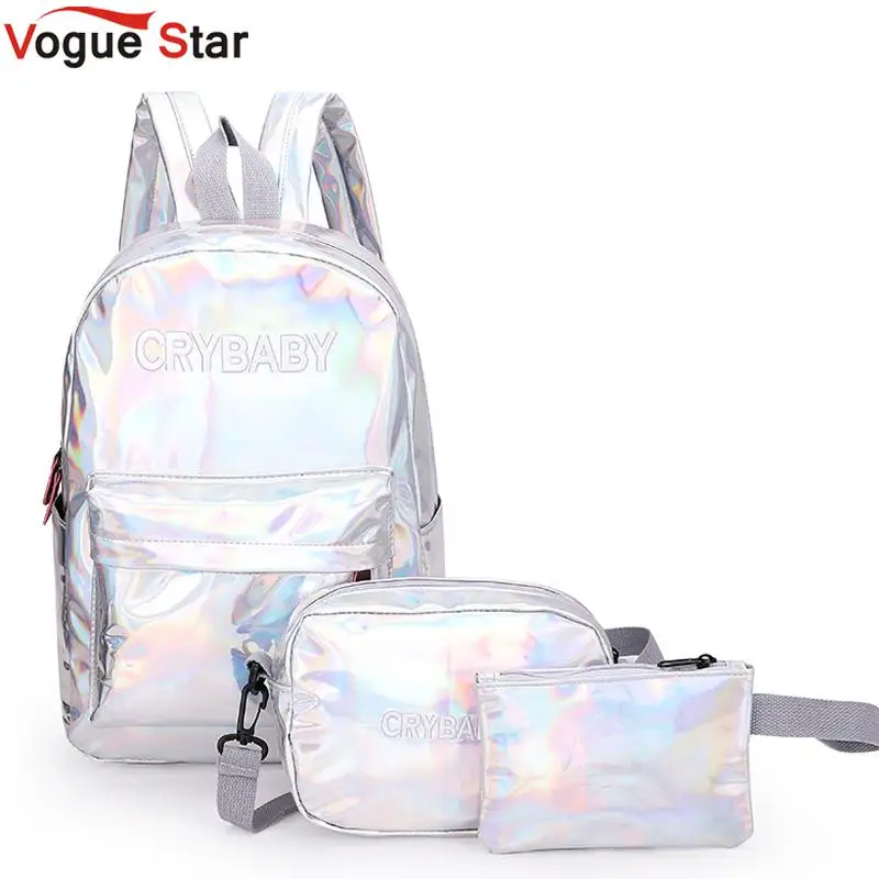 2020 Голографический лазерный рюкзак с вышивкой Crybaby набор голографических