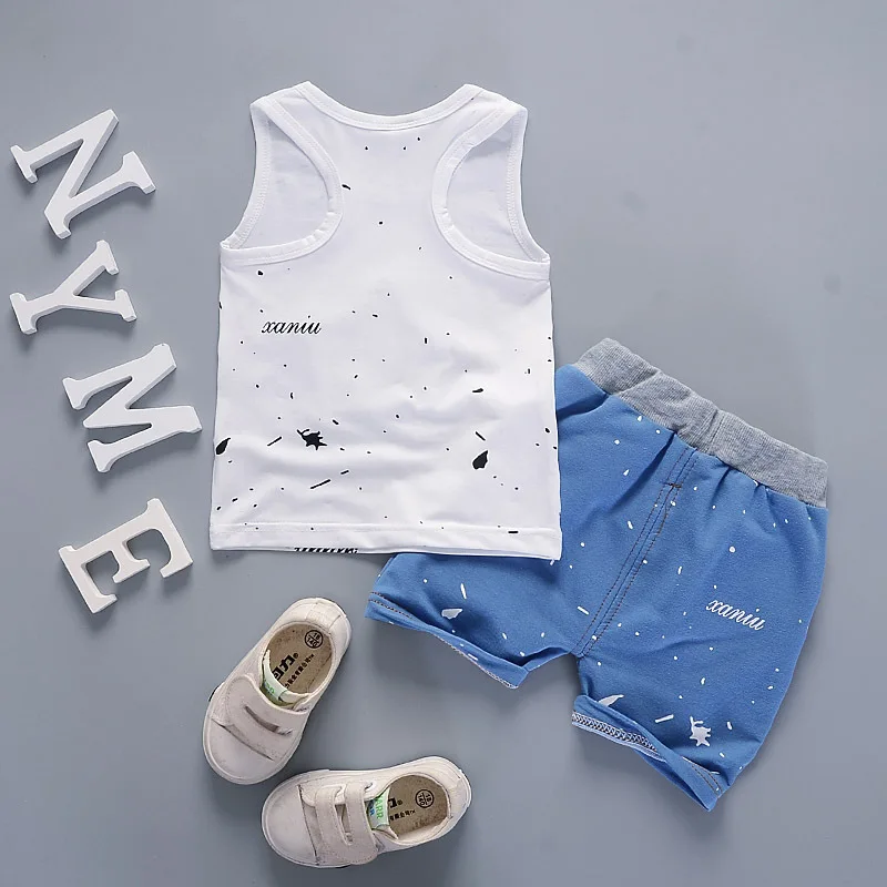 Летняя детская одежда комплект Brother из хлопка без рукавов Повседневные детские