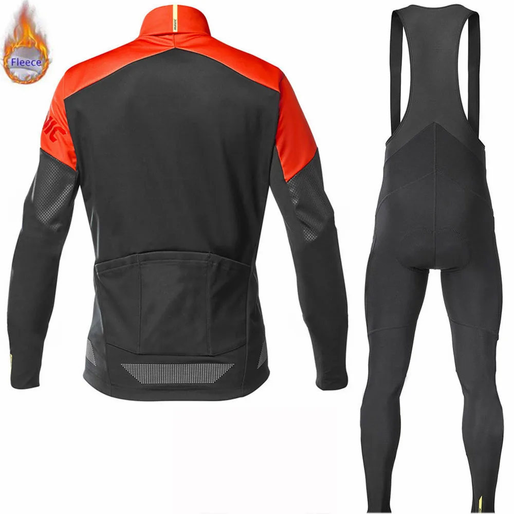 Mavic зимний мужской синий Велоспорт Джерси Набор 2019 pro команда тепловой флис с