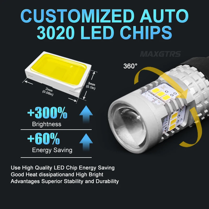 2 шт. Автомобильные светодиодные лампы T20 W21/5W 7443 3020 лм|car light|lamp lamplamp led |