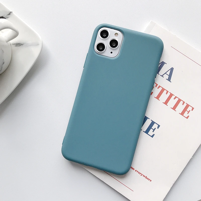 

sFor iPhone 11 Pro MAX Case Silicone Candy Color Soft TPU Back Cover Case For Coque iPhone 6 S 6S 7 8 Plus X XS MAX XR New Funda