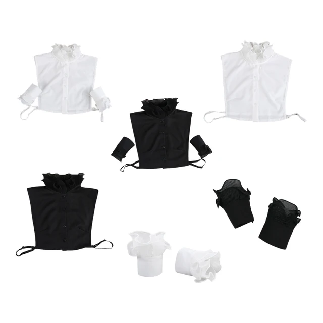 LEEQ Maniche Finte Donna - Polsini Rimovibili Con Bottone - Morbide E Eleganti - Taglia Unica - Foto 7