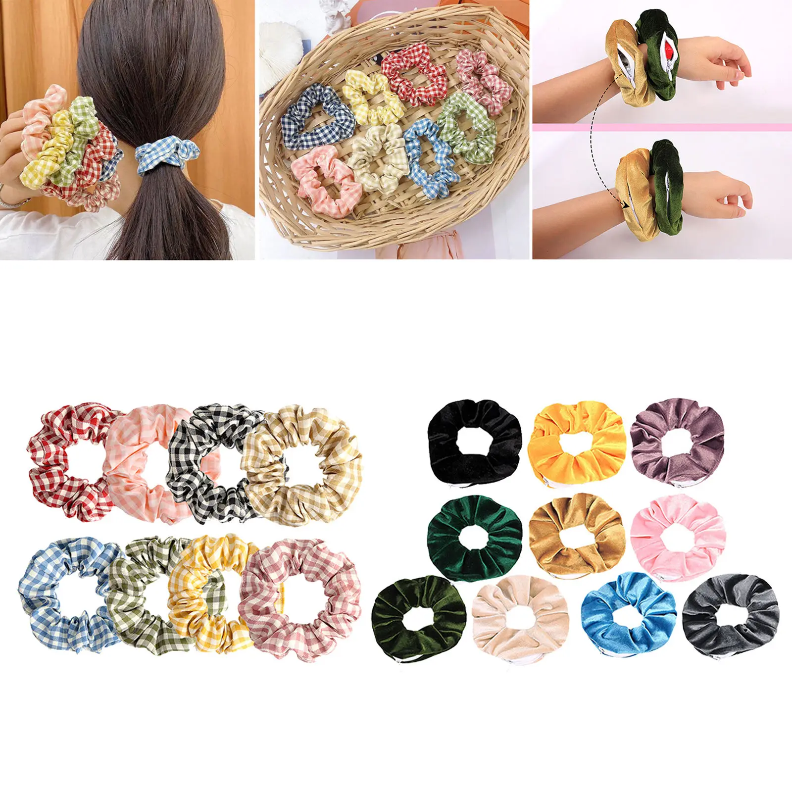 

18pcs Velvet Hair Scrunchies Elastic Bobble Ponytail Holder Accessories